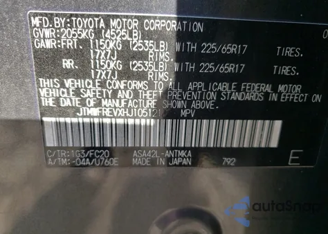 2017 Toyota Rav4 Xle из США, поврежденный, VIN JTMWFREVXHJ105121